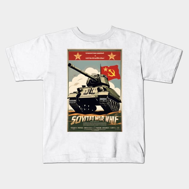 Soviet warrior tank Kids T-Shirt by Spaceboyishere